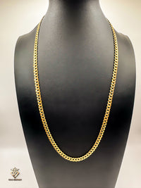 18k Gold Diamond-Cut Cuban Link Chain (24 inches)